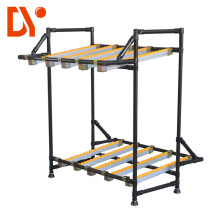 DY121 flow plastic wheels aluminium roller track fifo lean pipe rack storage for Lean production line